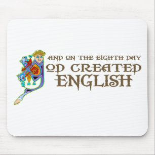 God Created English Mouse Pad