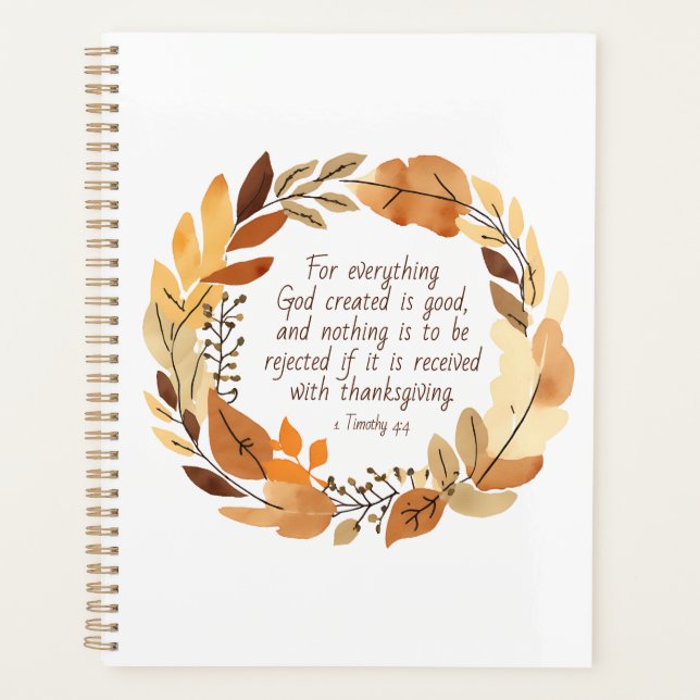 God Created Good | Thanksgiving Wreath | Neutrals Planner (Front)