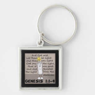 God Created Light-Genesis-Candlestick Character Key Ring