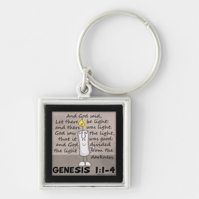 God Created Light-Genesis-Candlestick Character Key Ring (Front)