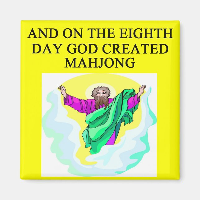 god created mahjong magnet (Front)