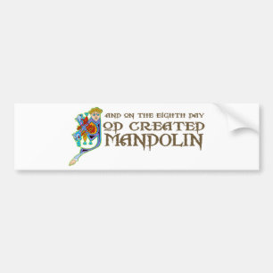 God Created Mandolin Bumper Sticker