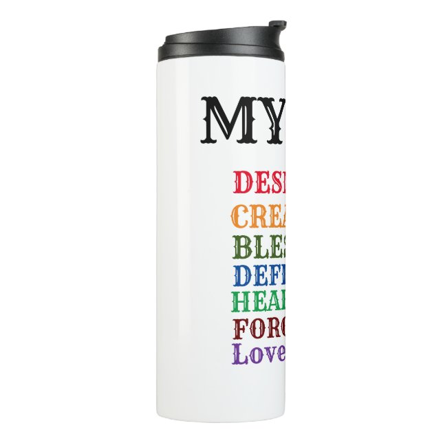 ** God Created Me** CHILLI BOWL  Thermal Tumbler (Rotated Left)