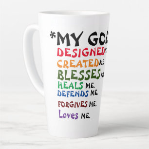 ** God Created Me** Latte Mug