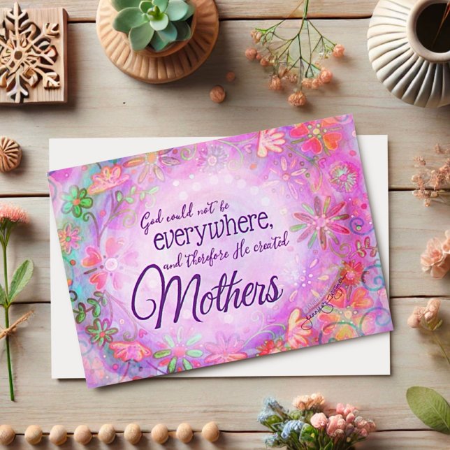 God Created Mother’s Pink Pretty Inspirivity Card (Creator Uploaded)