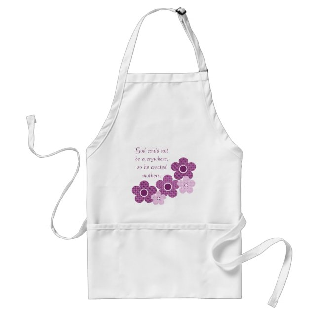 God Created Mothers Flower Apron, Lavender Standard Apron (Front)