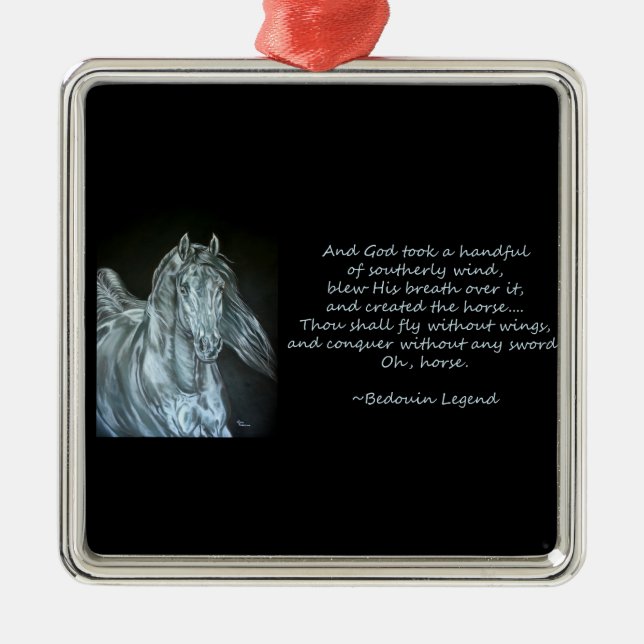 God Created the Horse Metal Tree Decoration (Front)