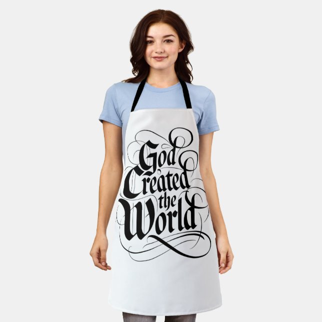 God Created the World Apron (Worn)