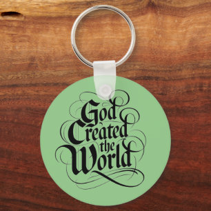 God Created the World Key Ring