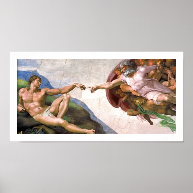 God Creating Adam (detail) by Michelangelo Poster (Front)
