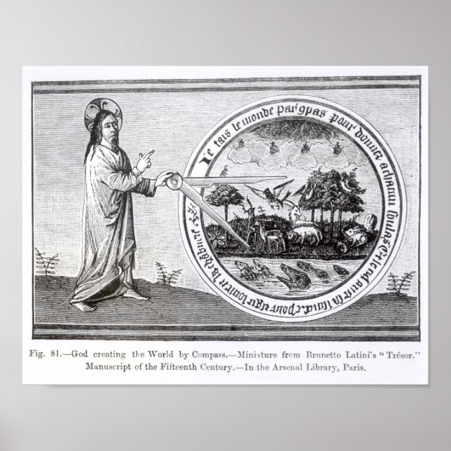 God Creating the World by Compass Poster (Front)