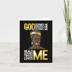 God Designed Me Black History Month Blm Melanin Ch Card