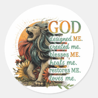 God Designed Me...  Classic Round Sticker