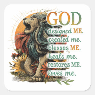 God Designed Me...  Square Sticker