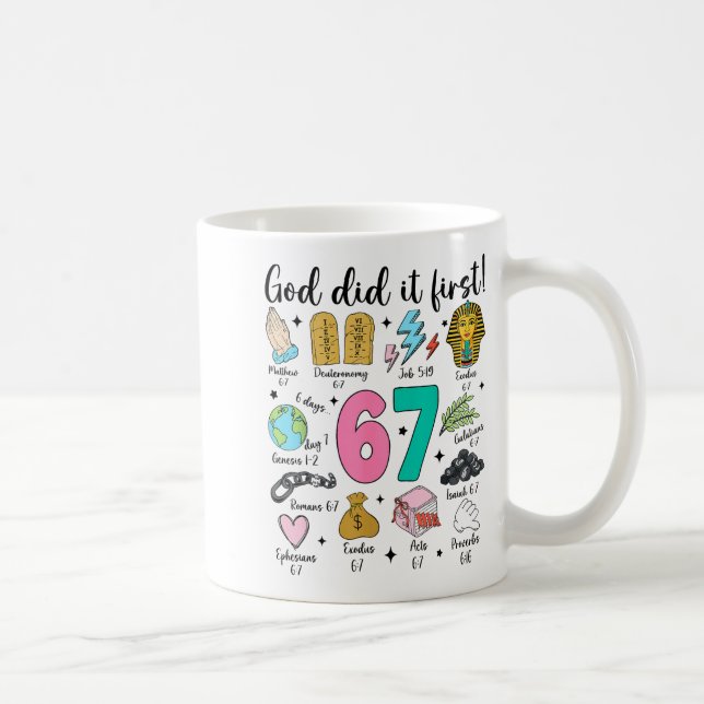 God Did It First 67 Six Seven Meme Jesus Christ Bi Coffee Mug (Right)
