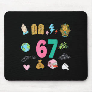 God Did It First Christian 6 7 Meme Six Seven Bibl Mouse Pad