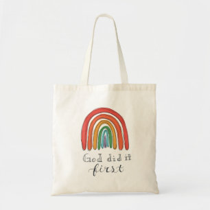 "God Did it First" Rainbow Tote Bag