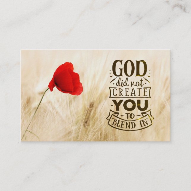 God did not Create You to Blend In Christian Quote Business Card (Front)