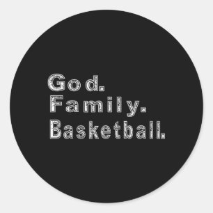 God Family Basball Classic Round Sticker