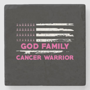 god family breast cancer awareness stone coaster