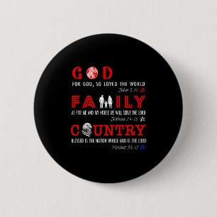 God Family Country  6 Cm Round Badge