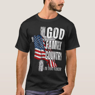 God Family Country American Flag Christian Patriot T-Shirt