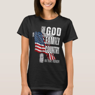God Family Country American Flag Christian Patriot T-Shirt