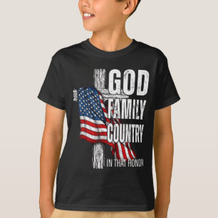 God Family Country American Flag Christian Patriot T-Shirt