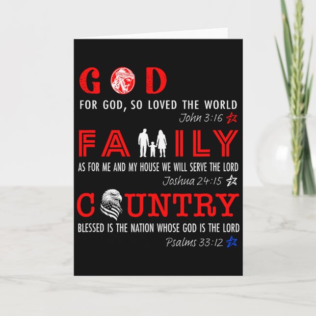 God Family Country  Card (Front)