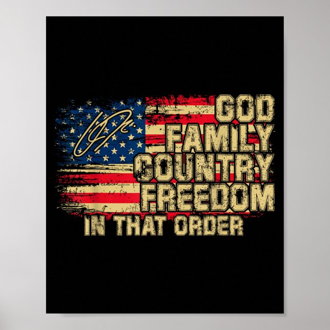 God Family Country Dom In That Order For Suprters  Poster (Front)