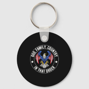God Family Country In That Order Christian Patriot Key Ring