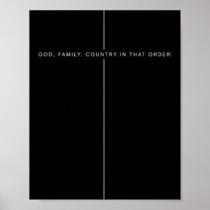 God Family Country In That Order For Suprters Men  Poster