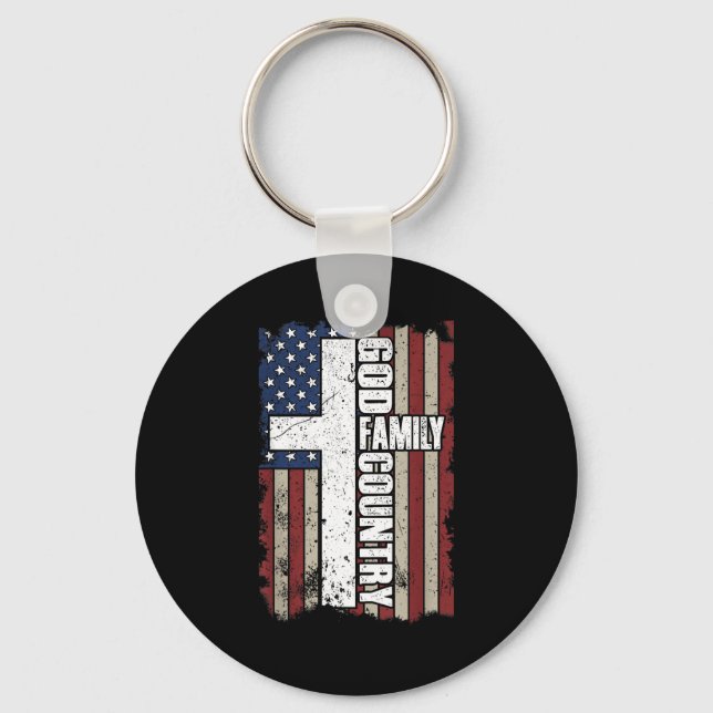 God Family Country  Key Ring (Front)