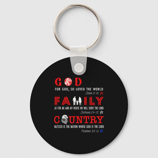 God Family Country  Key Ring (Front)