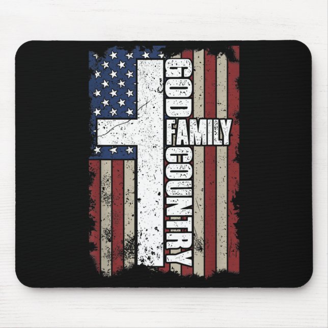 God Family Country  Mouse Pad (Front)