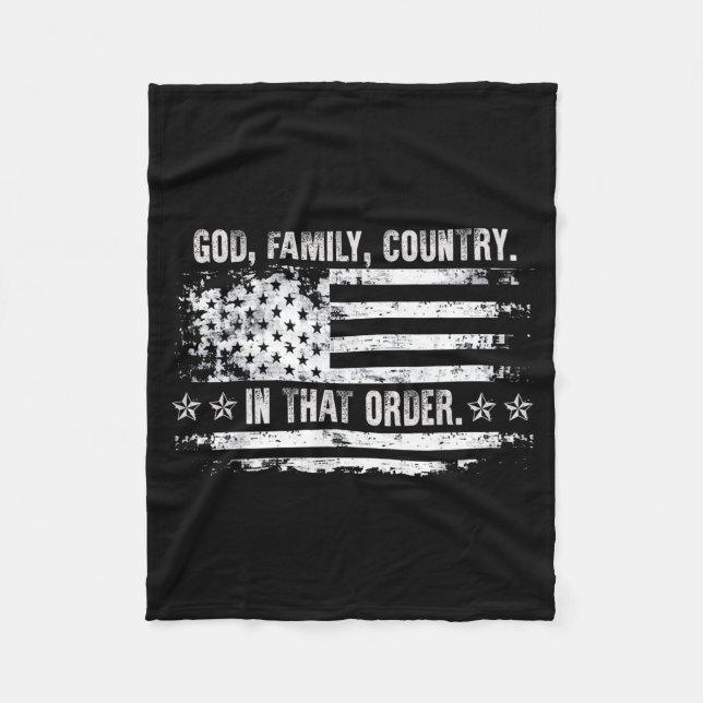 God Family Country Patriotic Faith Pride Usa For S Fleece Blanket (Front)