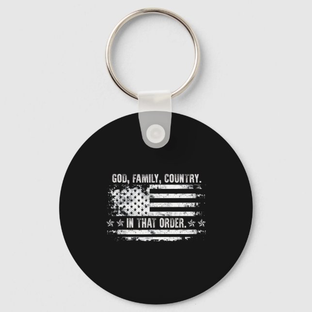 God Family Country Patriotic Faith Pride Usa For S Key Ring (Front)