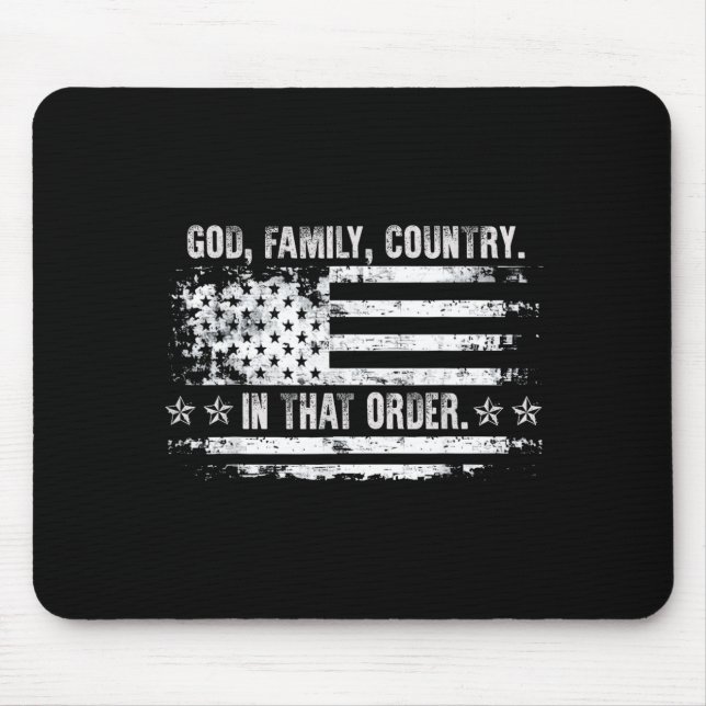 God Family Country Patriotic Faith Pride Usa For S Mouse Pad (Front)