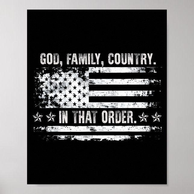 God Family Country Patriotic Faith Pride Usa For S Poster (Front)