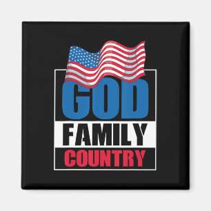 God Family Country Soldier Patriot US Flag Memoria Magnet