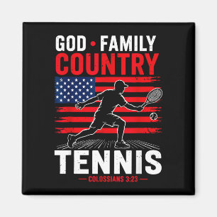 God family country tennis patriotic christian magnet