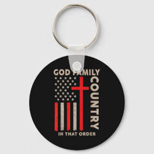 God Family Country That Order American Christian P Key Ring