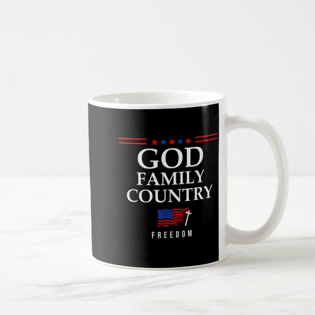 God Family Country Us Flag Christian Saying Dom Je Coffee Mug (Right)