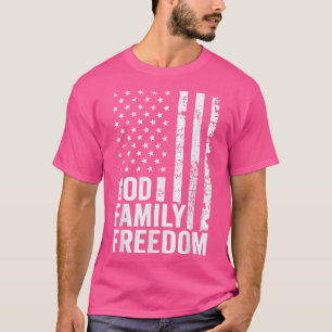 God Family FreedomPatriotic Christian Faith USA Fl T-Shirt