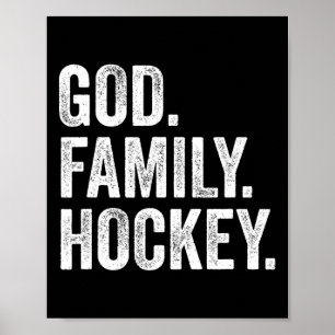 God Family Hockey Poster