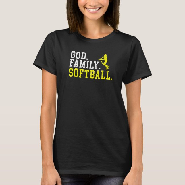 God Family Softball   T-Shirt (Front)