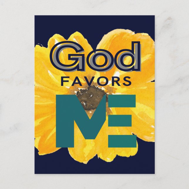 God Favours Me Postcard (Front)