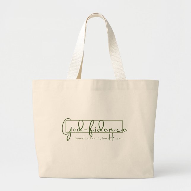 God-fidence - Green Text - Tote (Front)