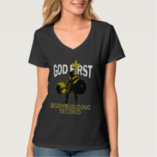 God First Bodybuilding Second Christian Gym Weight T-Shirt