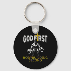 God First Bodybuilding Second Christian Gym Workou Key Ring